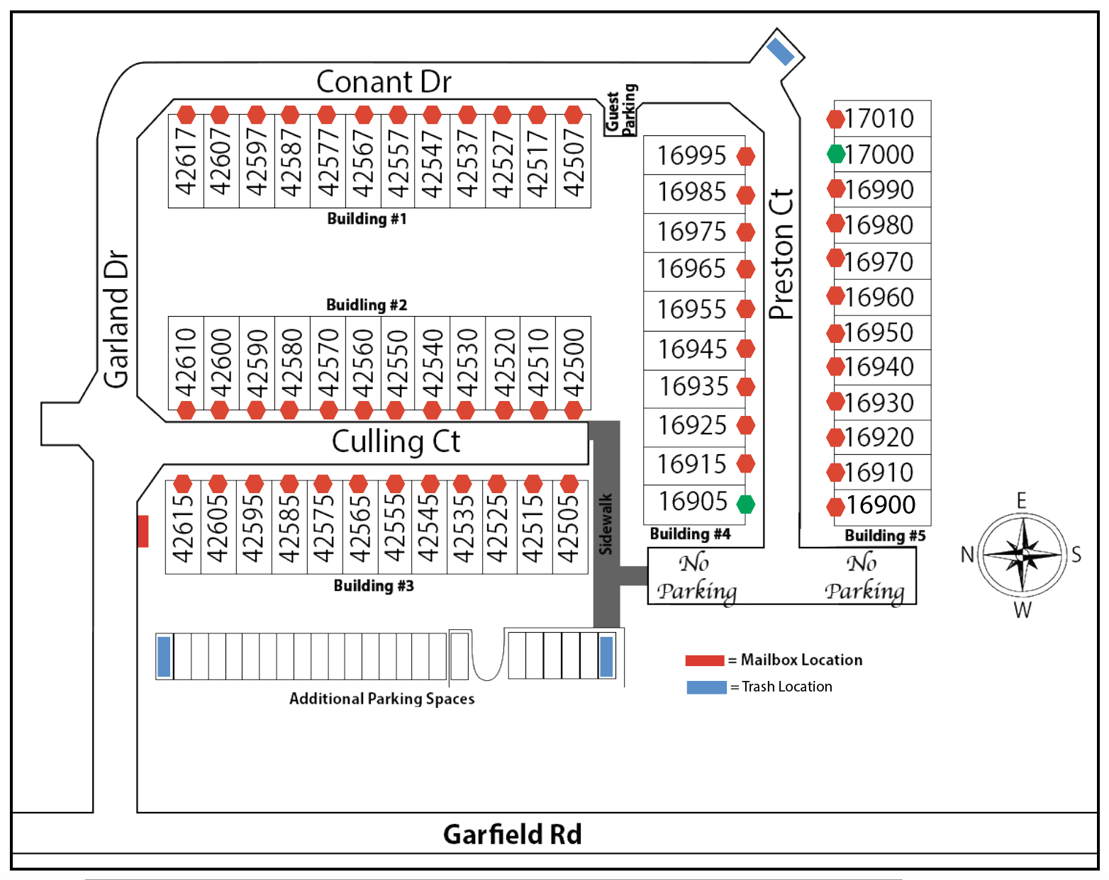 Garland Apartments Site Map